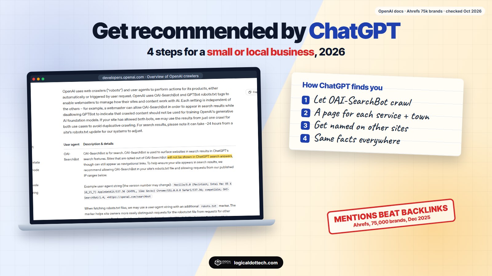How to get your business recommended by ChatGPT in 2026: four steps for a small or local business