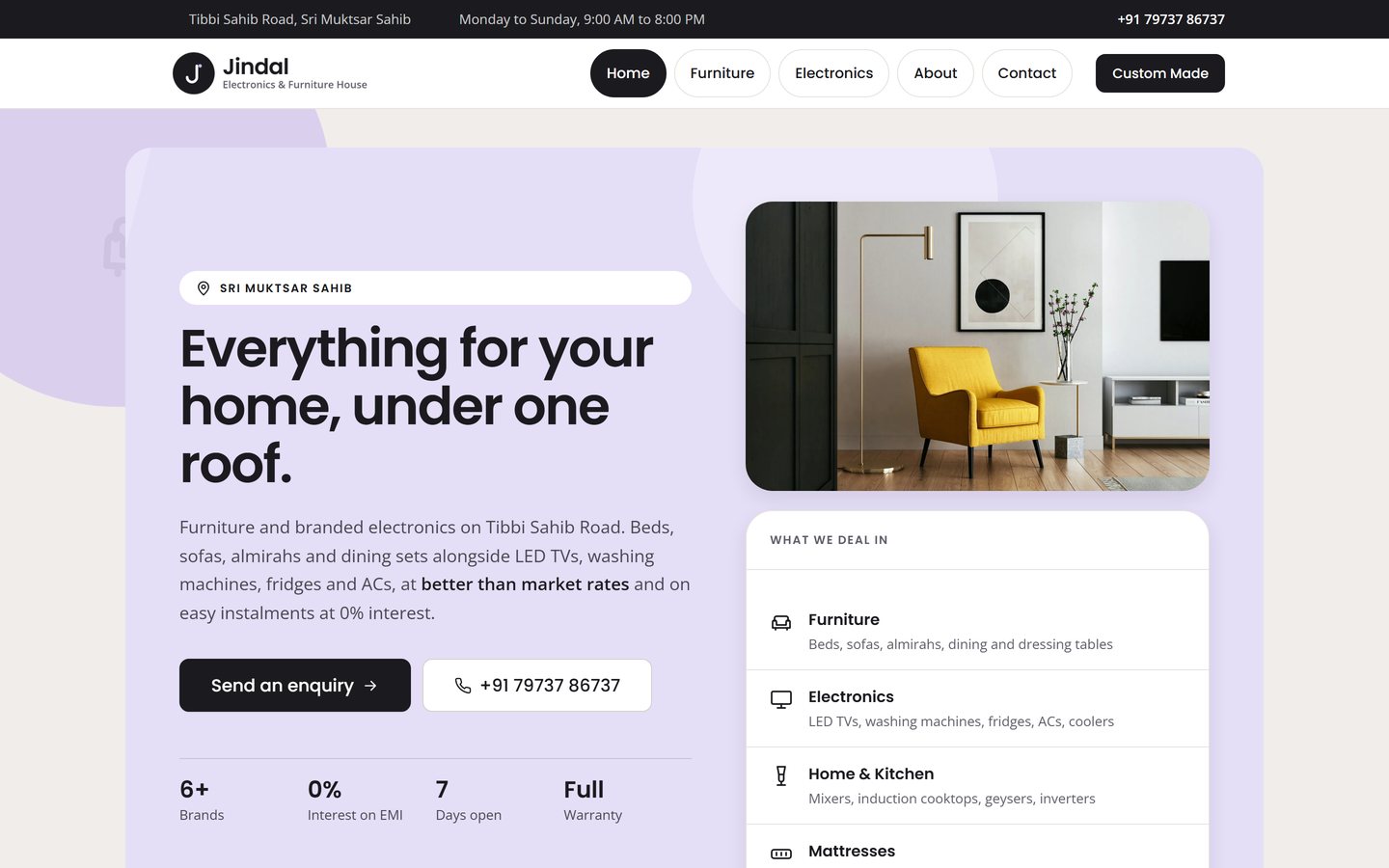 Jindal Electronics & Furniture website