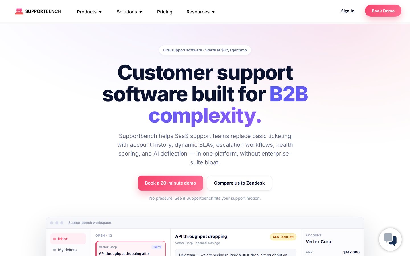 Supportbench website