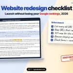 Website redesign checklist 2026: how to launch a new website without losing Google rankings